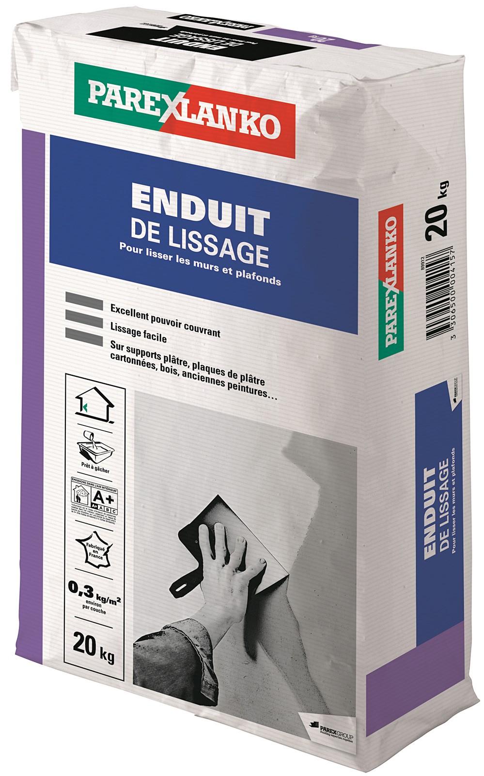 Enduit de lissage mural intérieur 20kg - PAREXLANKO